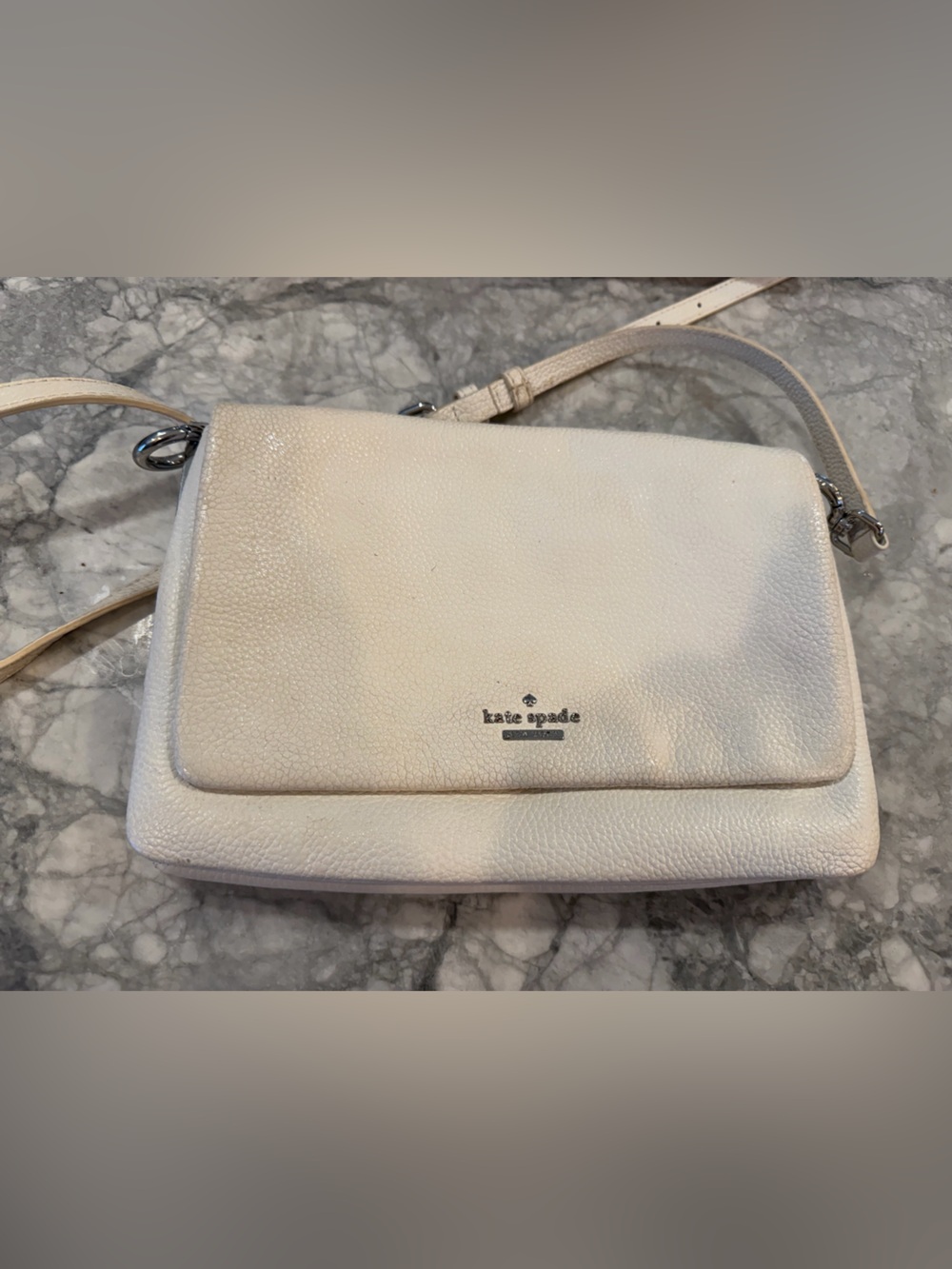 kate spade Cream Pebble Leather Crossbody Bag